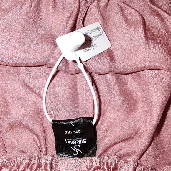 SILK SILKY TULIP LEG BOXER SHORTS 100% PURE SILK PALE MAUVE SIZE SMALL NWT - Picture 4 of 7